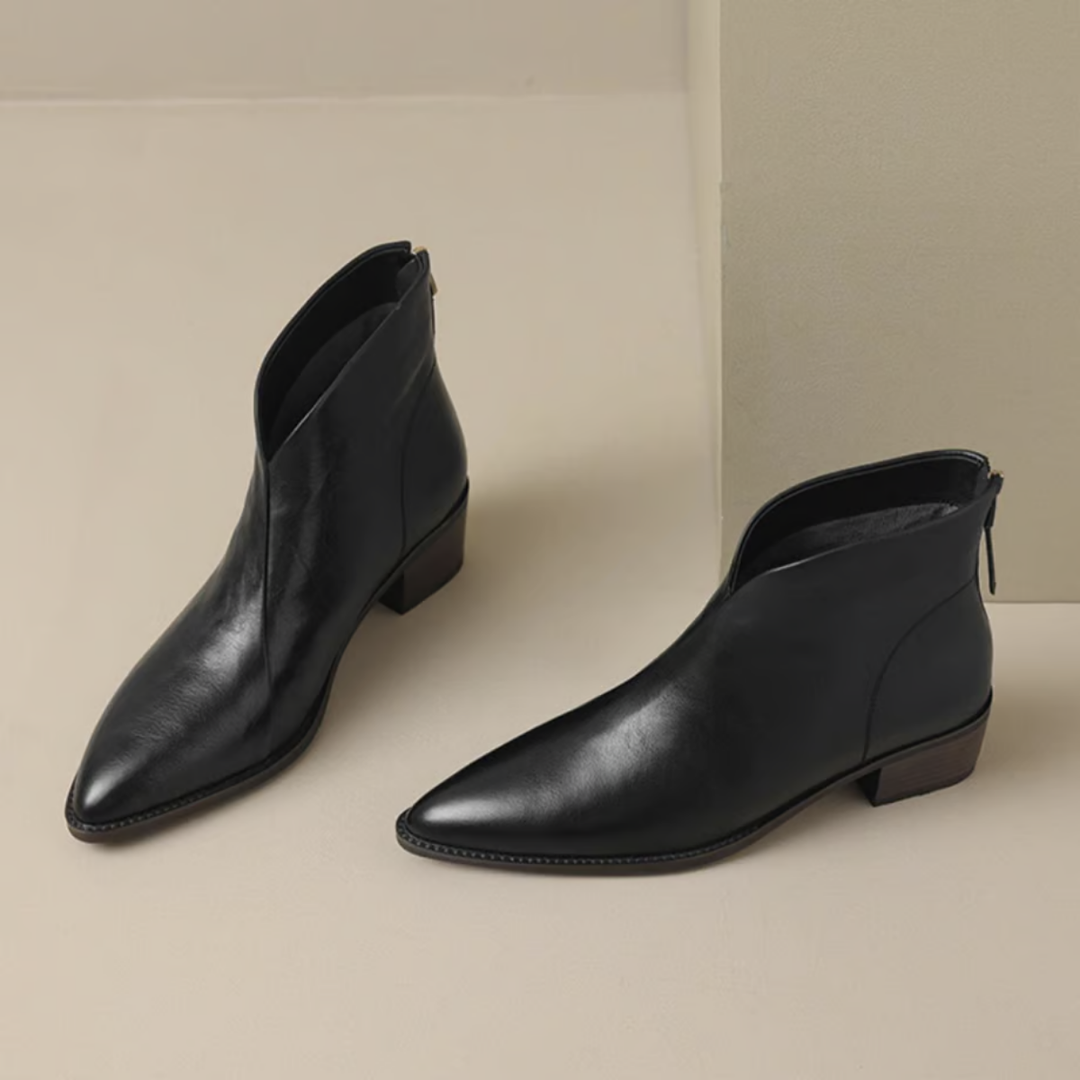Jitka™ | Elegantní kožené boty s nízkým podpatkem