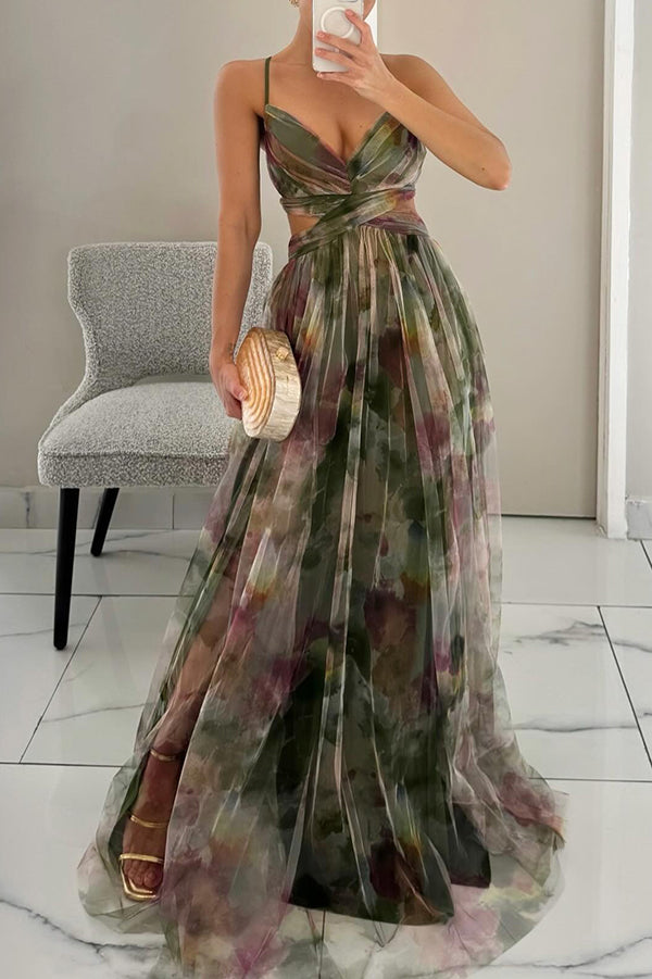 Giselle - Dlouhé šaty pro ženy s okouzlujícím květinovým vzorem