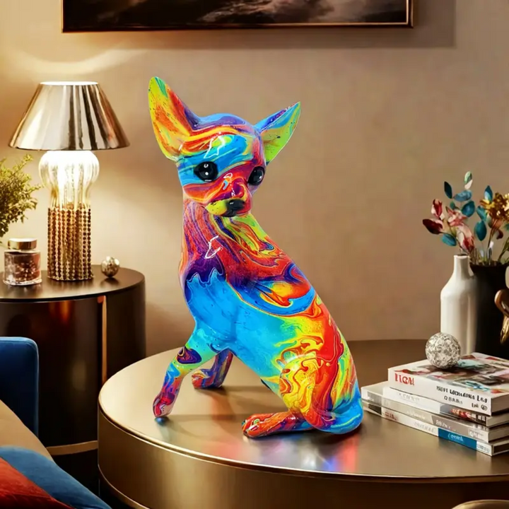 Stolní Lampa Chihuahua z Vibrantní Pryže