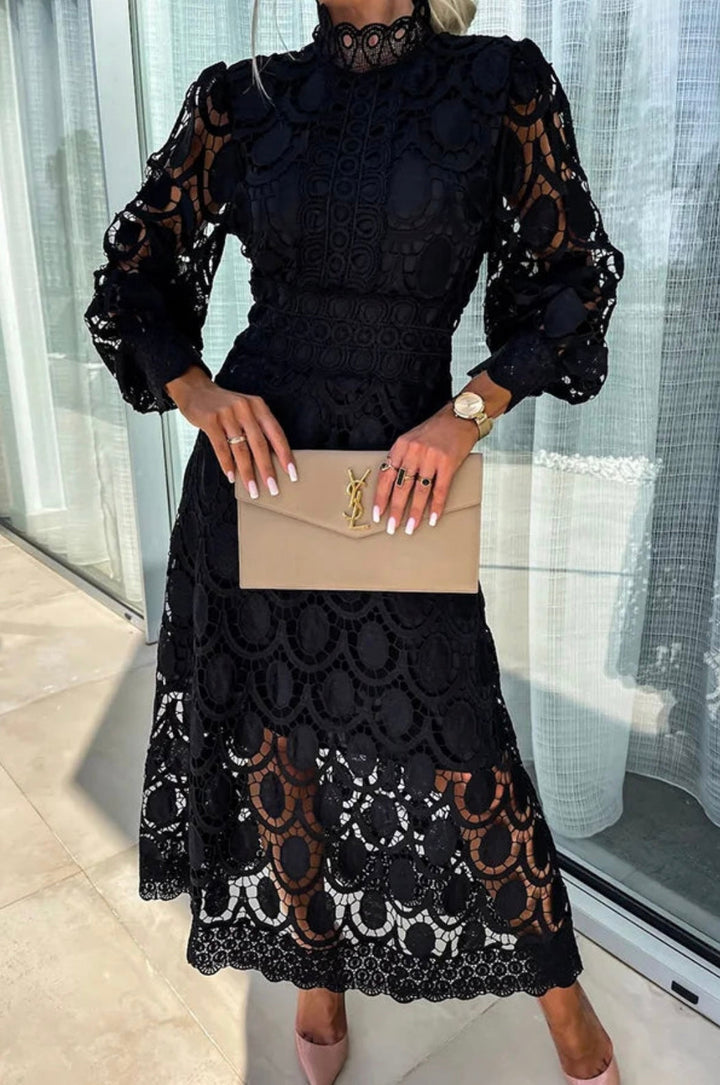 Rori - Elegantní midi šaty s krajkovými detaily pro ženy