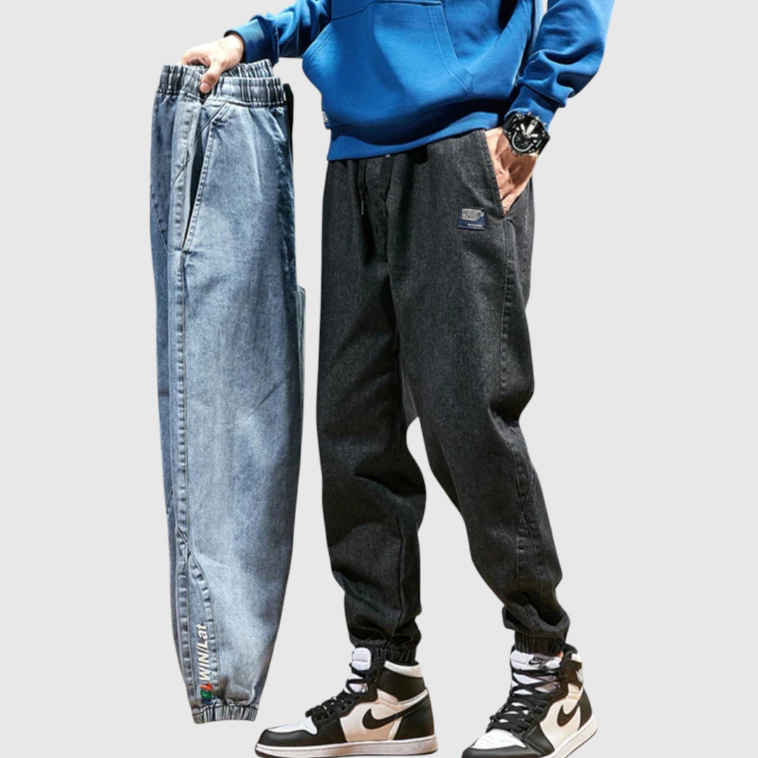 Elegantní džínové jogger kalhoty