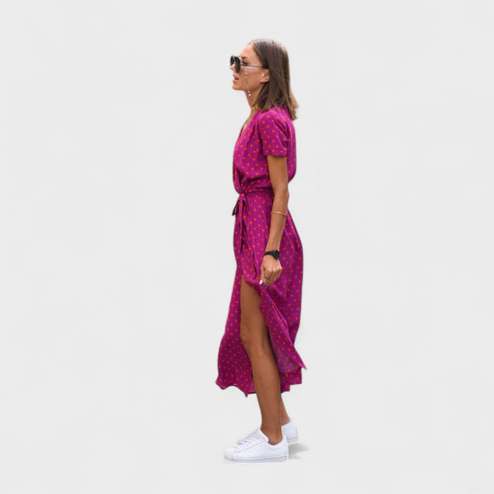 Růžový lilie - Boho Chic šaty
