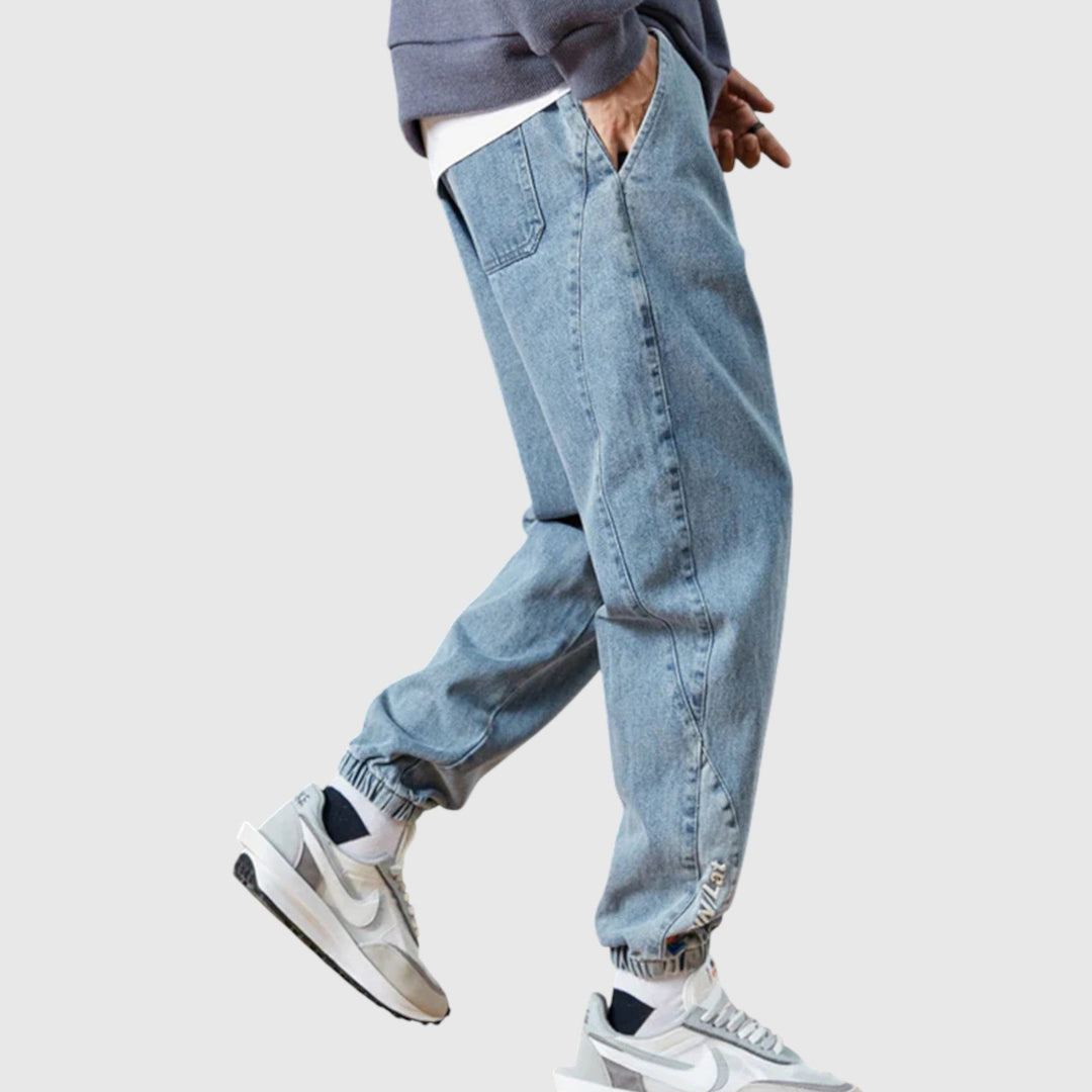 Elegantní džínové jogger kalhoty