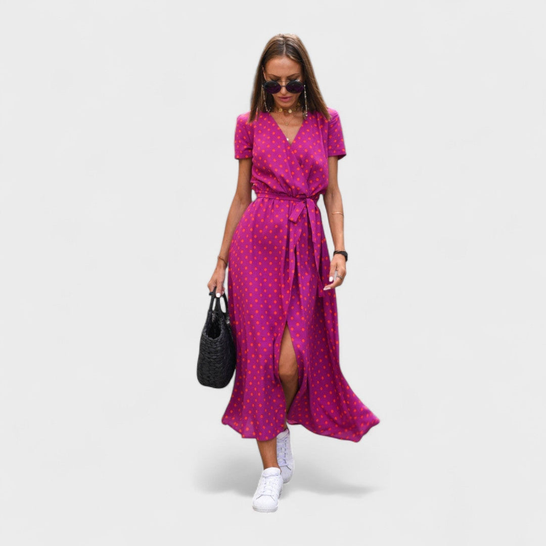 Růžový lilie - Boho Chic šaty