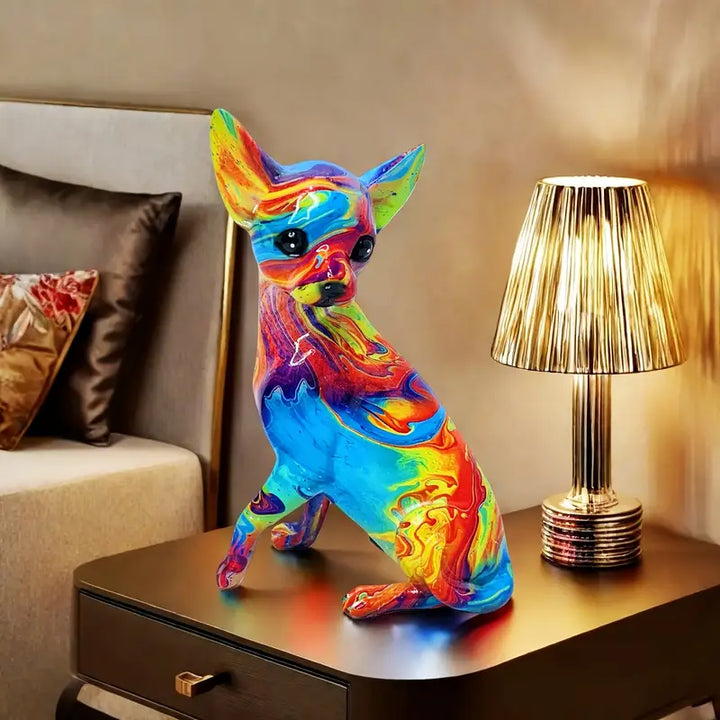 Stolní Lampa Chihuahua z Vibrantní Pryže