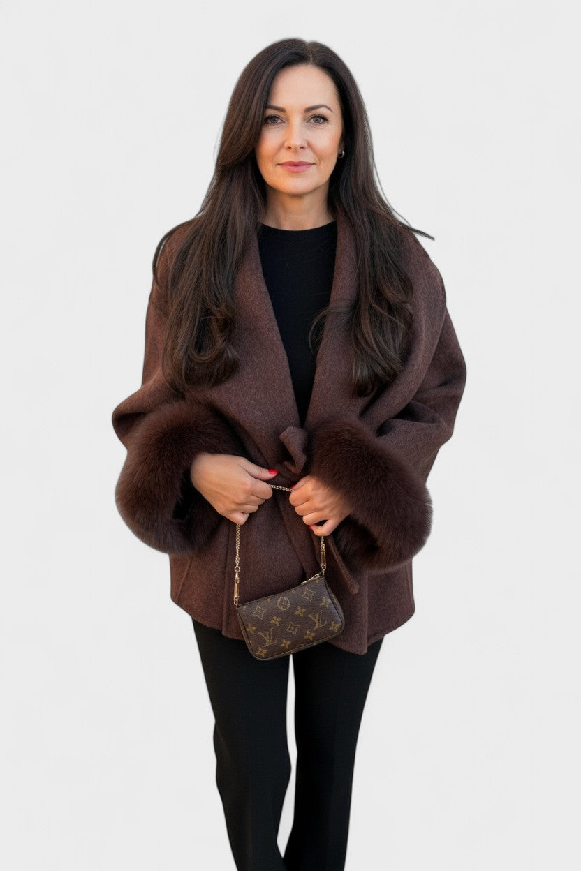Dagmar™ | Elegantní kabát s eko kožešinou