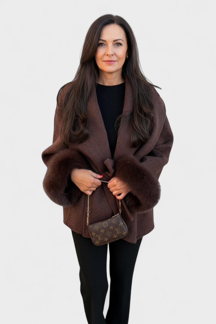 Dagmar™ | Elegantní kabát s eko kožešinou