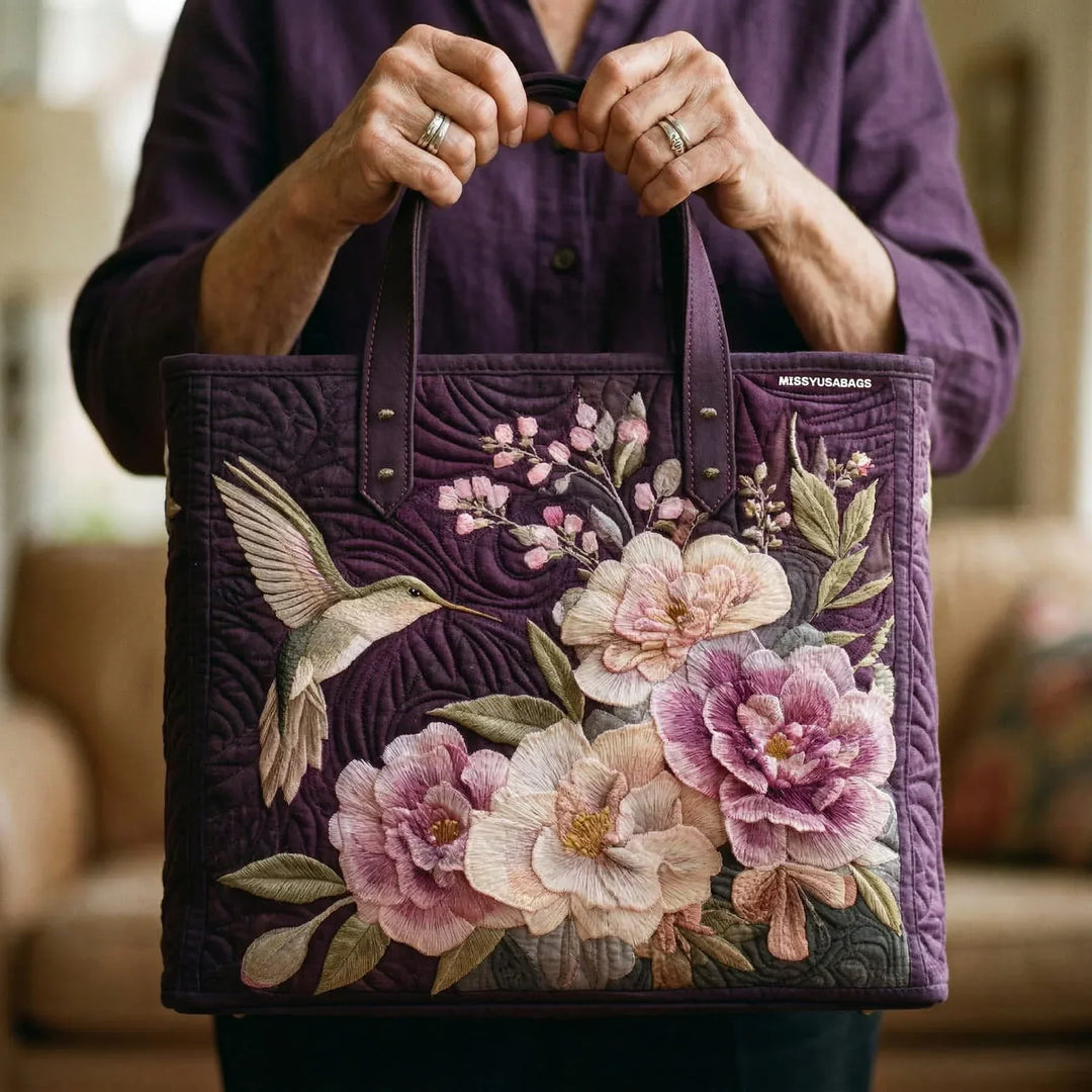 Sak Artisanal Matelassé - Kolibříci a Orchideje