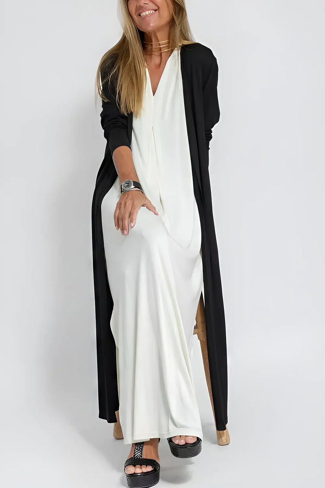 Ava™ | Elegantní dlouhé šaty + cardigan