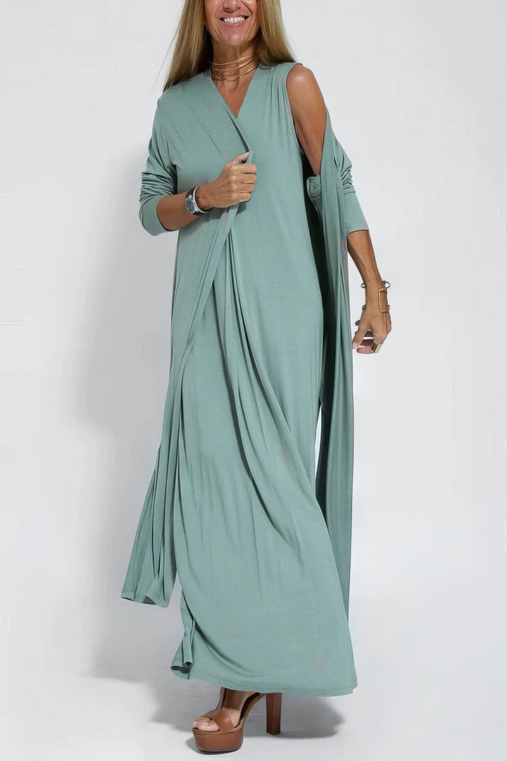 Ava™ | Elegantní dlouhé šaty + cardigan